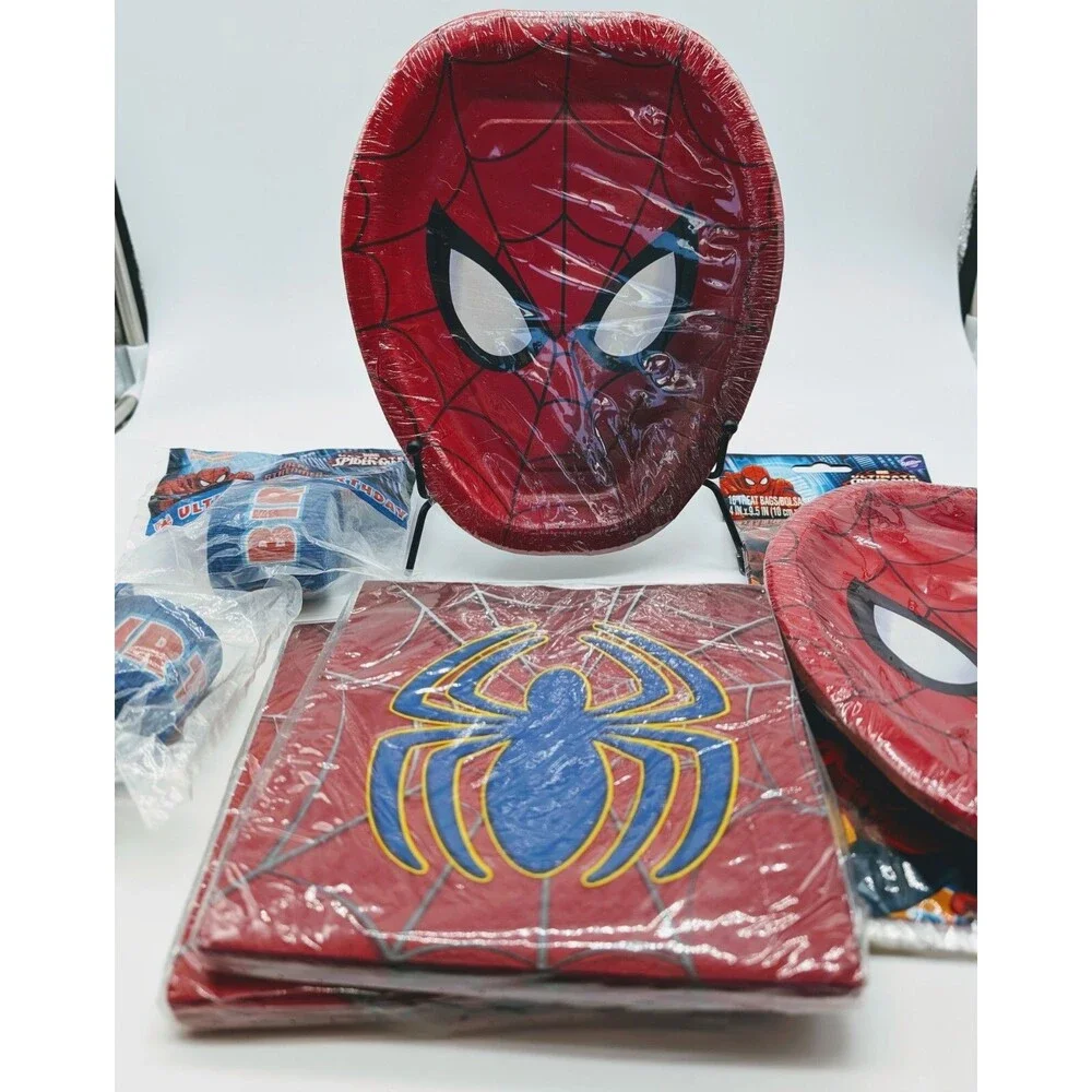 Marvel Spiderman Birthday Party Decorations Plates Napkins Treat Bags Streamers